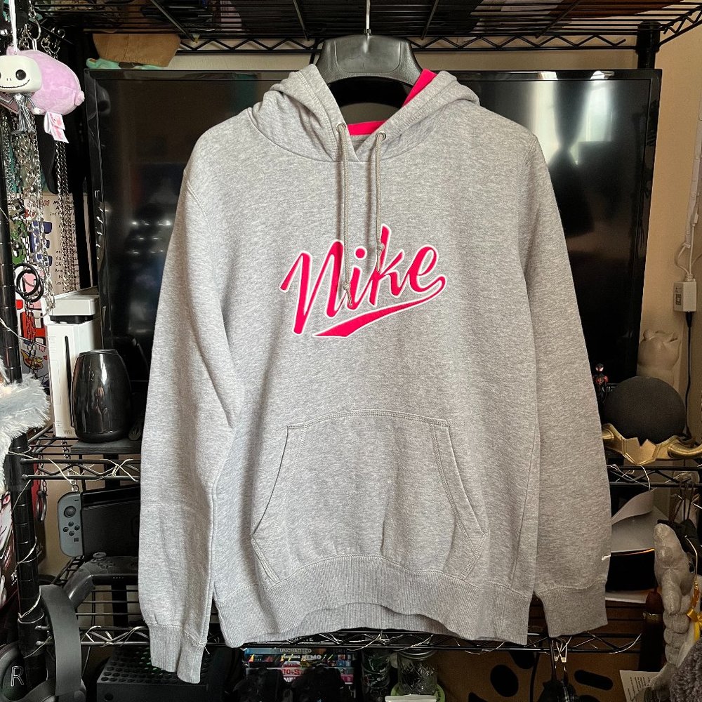 Medium Gray & Pink Nike Sweatshirt